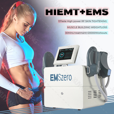 4 manijas portátiles con RF Quema de grasa Construcción muscular Emslim Mini Esculptoría corporal EMS Máquina de levantamiento de glúteos con RF